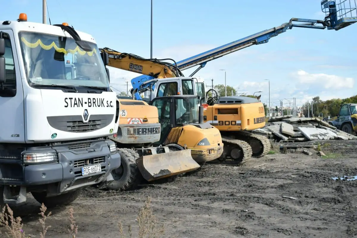 several construction machines